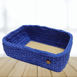 Deep Blue Crochet Basket